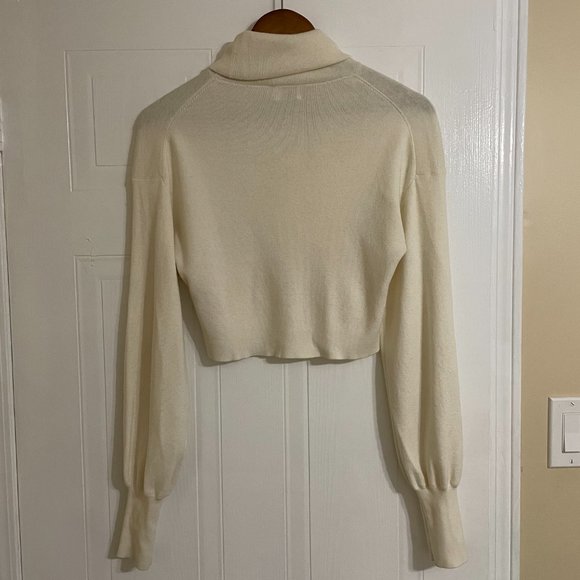 Wilfred Cream White Cropped Turtleneck Sweater - Picture 2 of 5